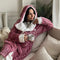 Snuggs Blanket Robe Engraved Lines Cashmere